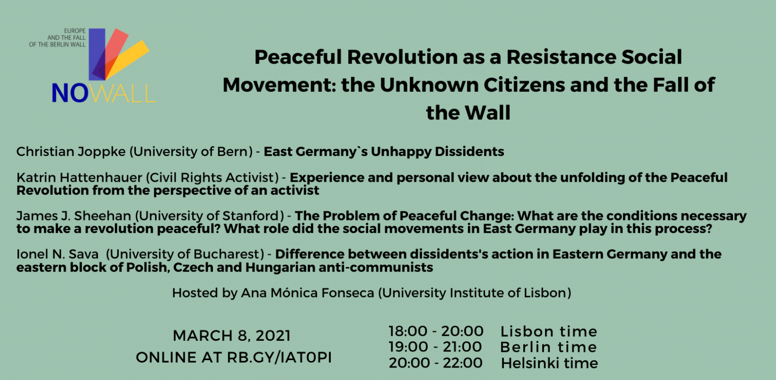 WEBINAR – Peaceful Revolution as a Resistance Social Movement: the Unknown Citizens and the Fall of the Wall